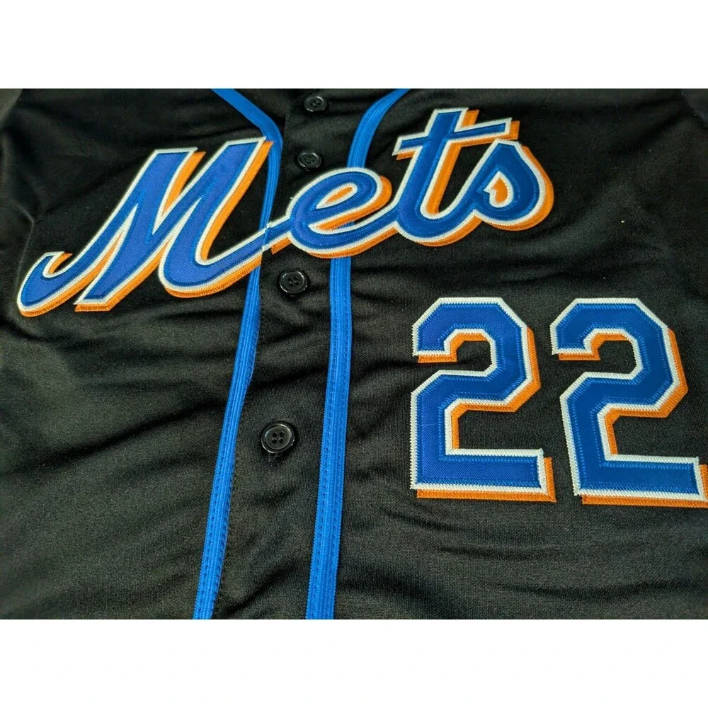 Juan Soto #22 New York Mets Black Patch  Alternate Jersey Men's Small - Picture 3 of 5